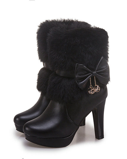 Demure savage Sweet Princess Autumn And Winter Short Boots