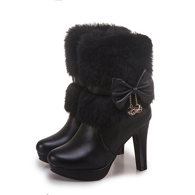 Demure savage Sweet Princess Autumn And Winter Short Boots