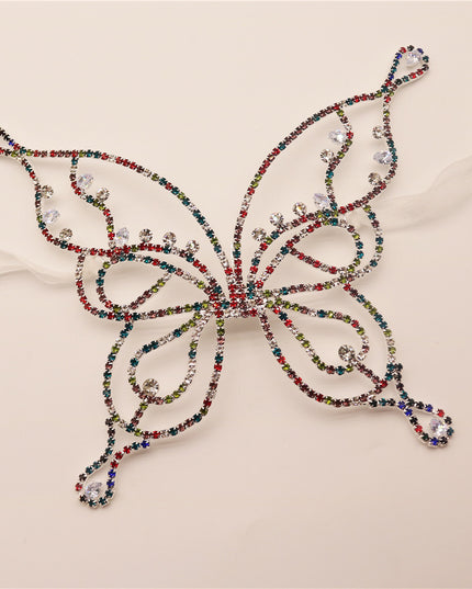 Demure belldoir  Rhinestone Butterfly Mask Atmosphere Party Crystal Jewelry