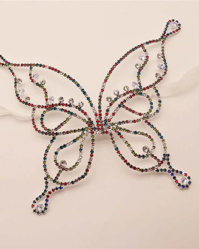 Demure belldoir  Rhinestone Butterfly Mask Atmosphere Party Crystal Jewelry