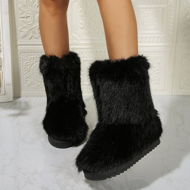 Demure savage  Snow short Boots Winter  Mid-tube Furry Cotton