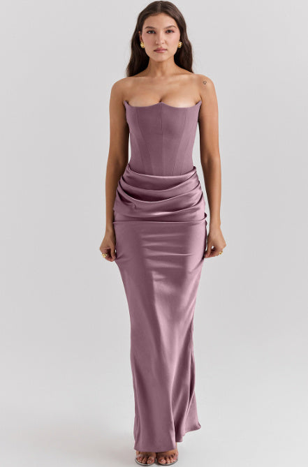 Jadore demure Slim Tube Top Long Dress