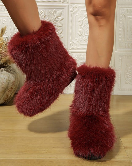 Demure savage  Snow short Boots Winter  Mid-tube Furry Cotton