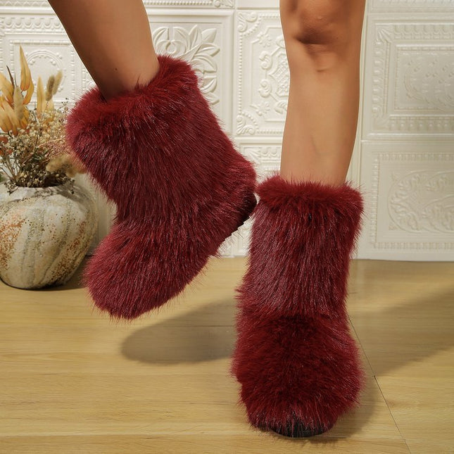 Demure savage  Snow short Boots Winter  Mid-tube Furry Cotton