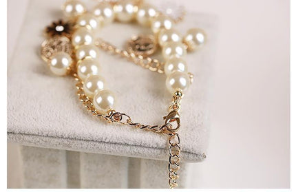 demure belldoir Pearl Flower Bracelet Jewelry
