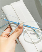 Transparent Blue Frame / 0 Degrees Plain Anti Blue Ray