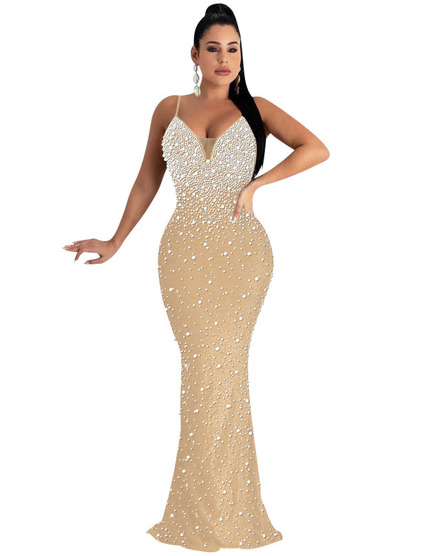 Jadore demure NewHot Drill Stud Strap Dress