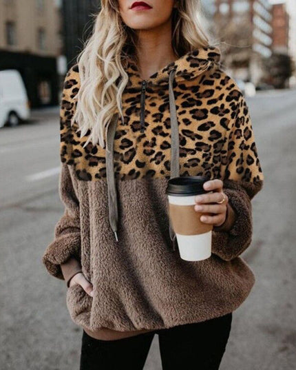 demure Leopard Print Hooded Sweater Women Clothes