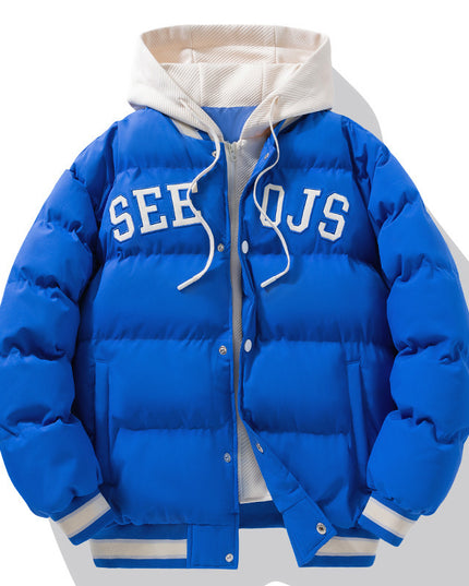 demure Fashion Letter Hooded Cotton Coat