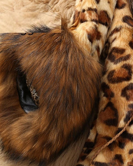 demure Mid Length Leopard Print Coat In Autumn And Winter For Women