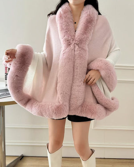 demure Knitwear Winter Fur Collar Cardigan Coat For Women