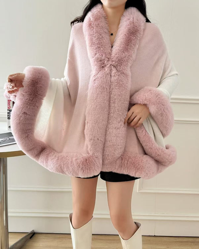 demure Knitwear Winter Fur Collar Cardigan Coat For Women