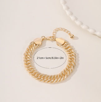 Demure Belldoir Elegant And High-end Middle Eastern Ramadan Style Metal Engraved Double Woven Dense Chain For Women's Popular