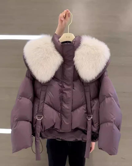 Demure Winter Black Cotton-padded Coat For Women