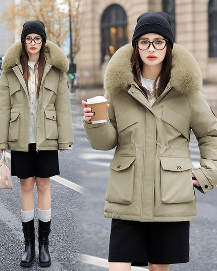 demure Women's Thickened Fleece-lined Quilted Cotton  coat