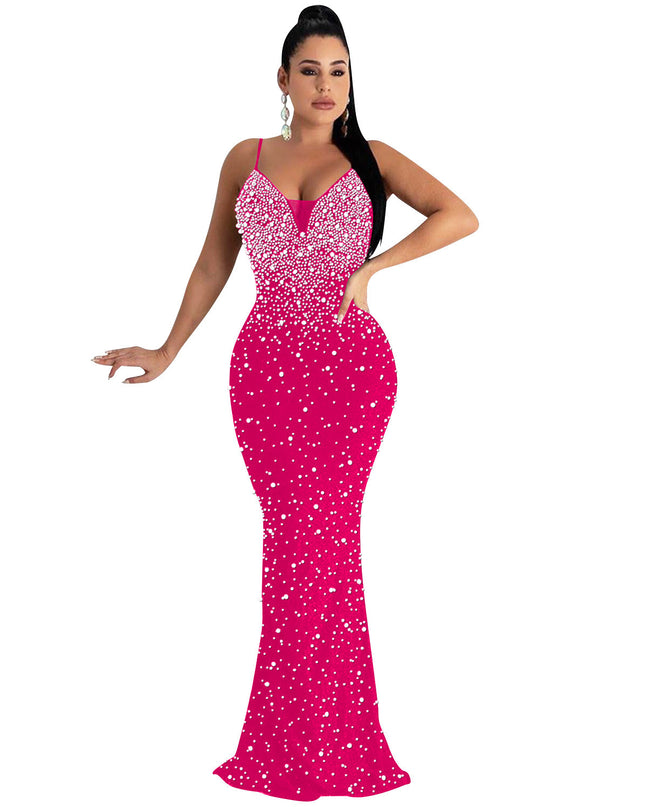 Jadore demure NewHot Drill Stud Strap Dress