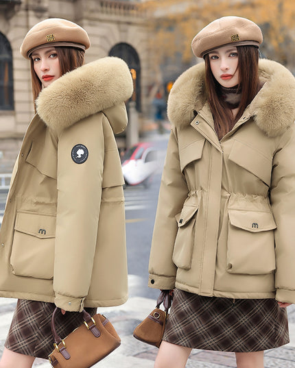 demure Women's Thickened Fleece-lined Quilted Cotton  coat