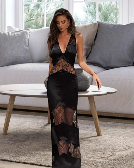 Jadore demure Backless Hollow Out See-through Dress
