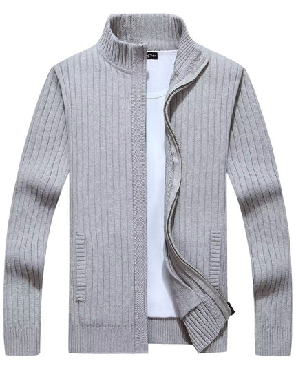 demure Zipper Outerwear Sweater  For Men Fleece-lined