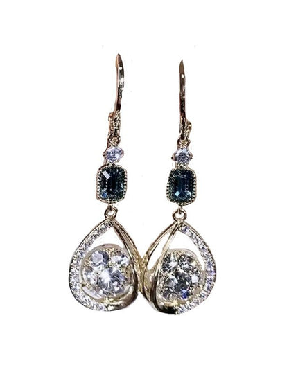 Demure belldoir Exquisite Light Luxury High-grade Diamond-embedded Water Drop Earrings