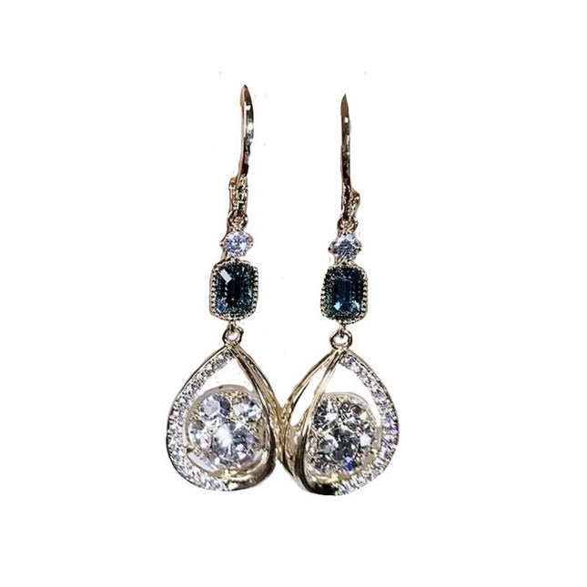 Demure belldoir Exquisite Light Luxury High-grade Diamond-embedded Water Drop Earrings