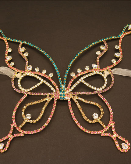 Demure belldoir  Rhinestone Butterfly Mask Atmosphere Party Crystal Jewelry