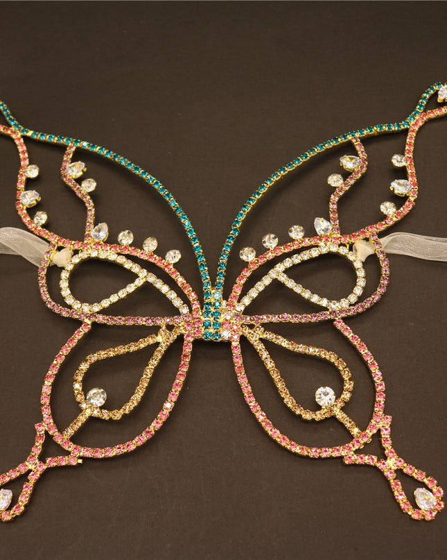 Demure belldoir  Rhinestone Butterfly Mask Atmosphere Party Crystal Jewelry