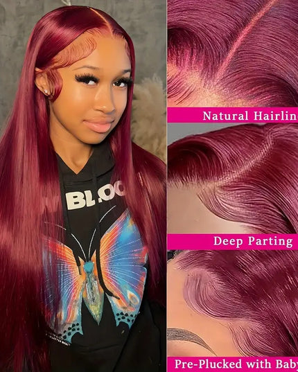 Fashionly demure Wine Red wig