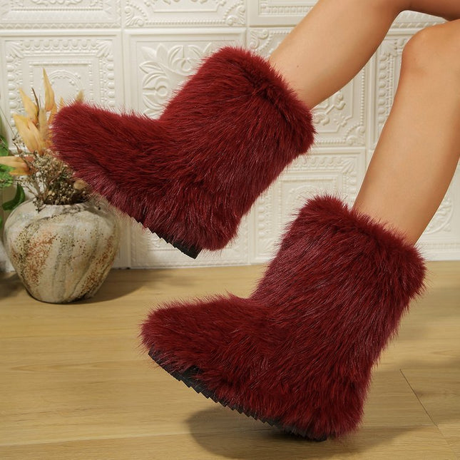Demure savage  Snow short Boots Winter  Mid-tube Furry Cotton