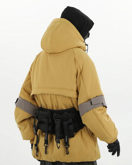 demure Winter New Hooded Stitching Shell  Cotton-padded Coat For Men