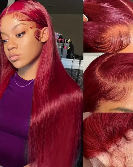 Fashionly demure Wine Red wig