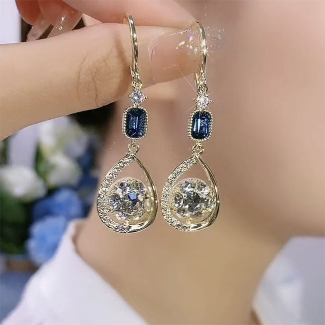 Demure belldoir Exquisite Light Luxury High-grade Diamond-embedded Water Drop Earrings