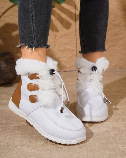 Demure savage  Snow Boots Winter Warm Plush Flat Cotton Shoes Versatile