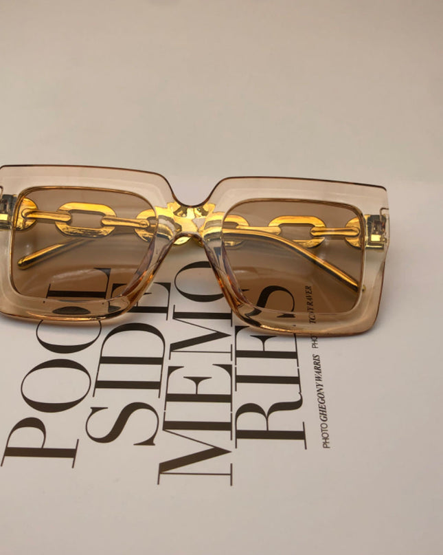 demure Square Chain Sunglasses for women