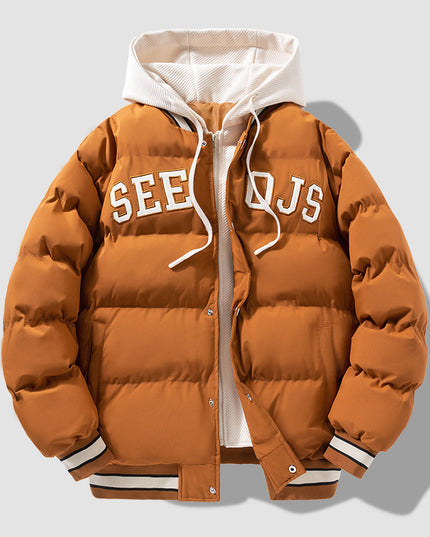 demure Fashion Letter Hooded Cotton Coat