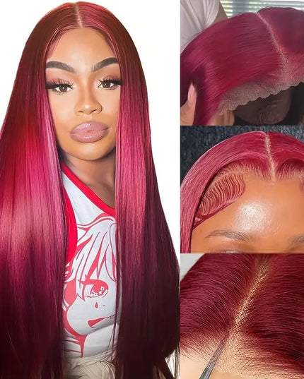 Fashionly demure Wine Red wig