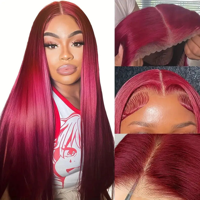 Fashionly demure Wine Red wig