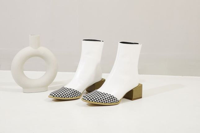 Demure Savage Plus Size British Short Boots Women