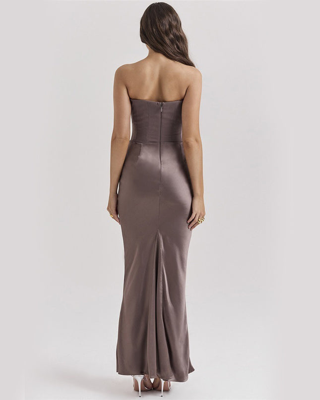 Jadore demure Slim Tube Top Long Dress