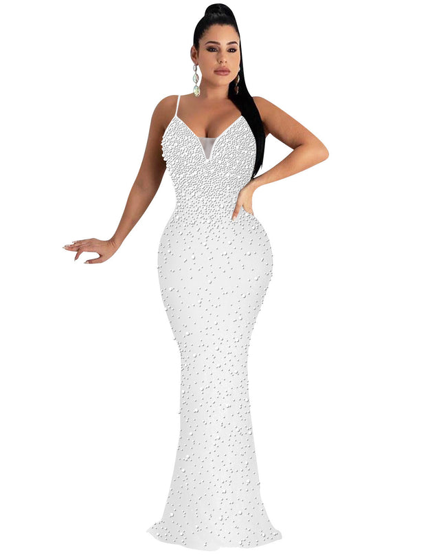 Jadore demure NewHot Drill Stud Strap Dress