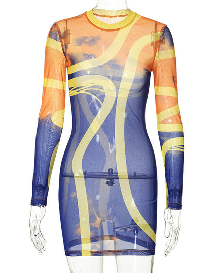 Jadore demure Printed High-waisted Buttock Dress