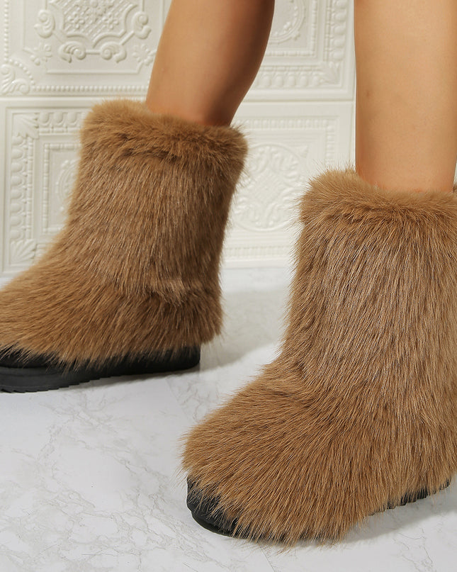 Demure savage  Snow short Boots Winter  Mid-tube Furry Cotton