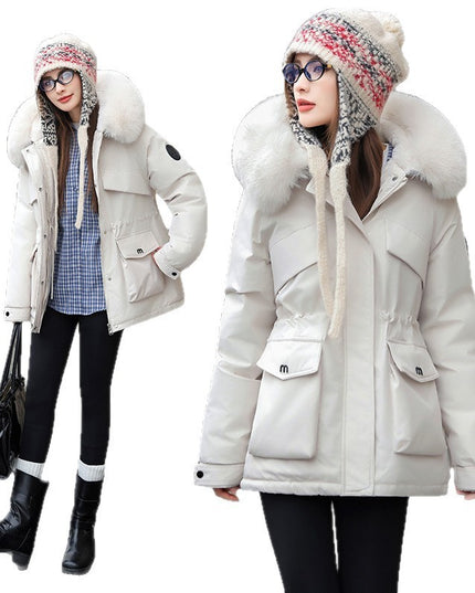 demure Women's Thickened Fleece-lined Quilted Cotton  coat