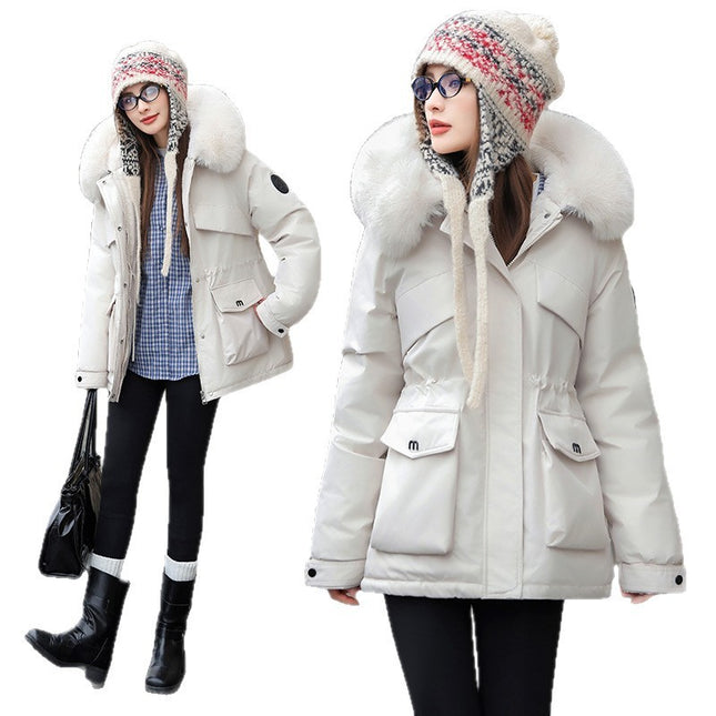 demure Women's Thickened Fleece-lined Quilted Cotton  coat