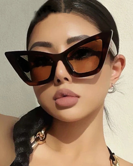 Demure Large Frame Cat Eye  Sunglasses